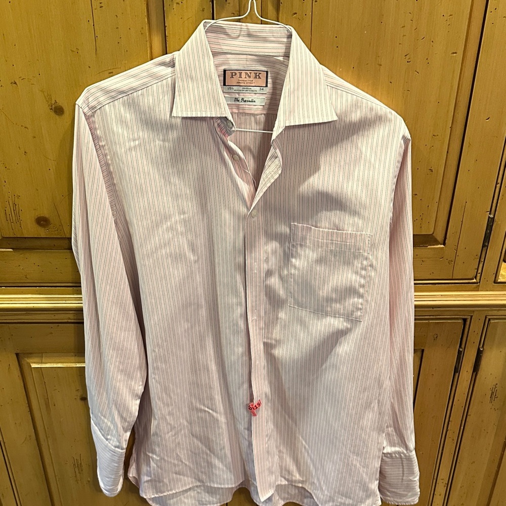 PINK Thomas Pink Light Pink Men's Dress Shirt